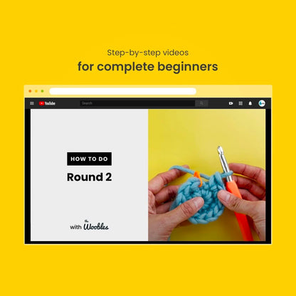 The Woobles Crochet Kit for Beginners - Easy Arts and Crafts Knitting & Crochet Animals Kit As Seen On Shark Tank - Bjørn The Narwhal