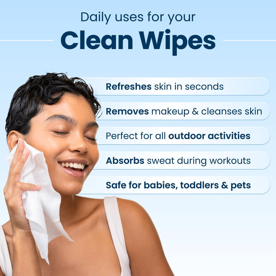 Clean Skin Club XL Premium fragrance-free face wipes, extra moist makeup remover w/ exfoliating side, (30 Ct)