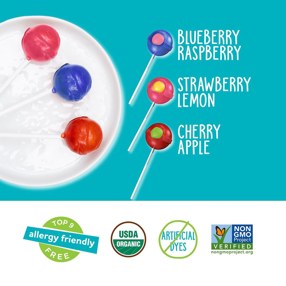 yumearth organic duo pops - allergy friendly, organic, vegan, gluten free, no artificial dyes, 20 count