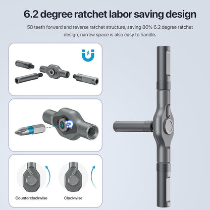 24 in 1 Magnetic Screwdriver Set, DIY Ratchet Mini Removable Self-Assembly Precision Screwdriver Tool Kit, Magnetic DIY Precision Tool Kit with Variety Head Styles for PC/Mobile/Watch/Bicycle