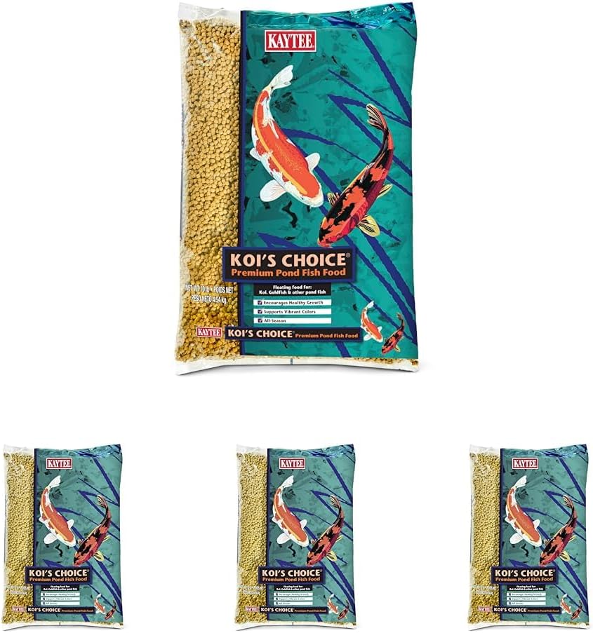 kaytee koi's choice koi floating fish food for koi goldfish and pond fish 10 pounds