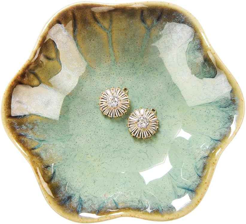 Lotus Leaf Shape Decorative Ring Tray, Small Key Bowl, Ceramic Trinket Tray Jewelry Dish Organizing Necklace Earrings, Home Decoration for Mom Best Friend Sister, Pink.