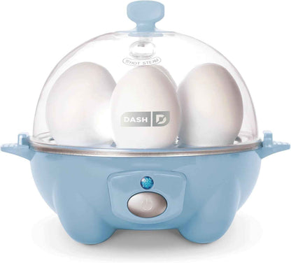 DASH Rapid Egg Cooker: 6 Egg Capacity Electric Egg Cooker for Hard Boiled Eggs, Poached Eggs, Scrambled Eggs, or Omelets with Auto Shut Off Feature - Aqua, 5.5 Inch (DEC005AQ)