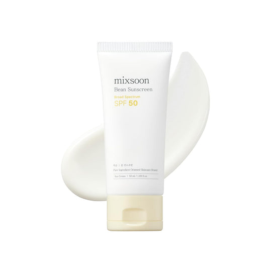 mixsoon bean sunscreen 1.69 fl. oz. spf 50 lightweight no white cast korean glass skin care