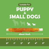 MON2SUN 5-inch rawhide twist chicken hide sticks for puppy and small dogs, 14.11 oz chicken pack