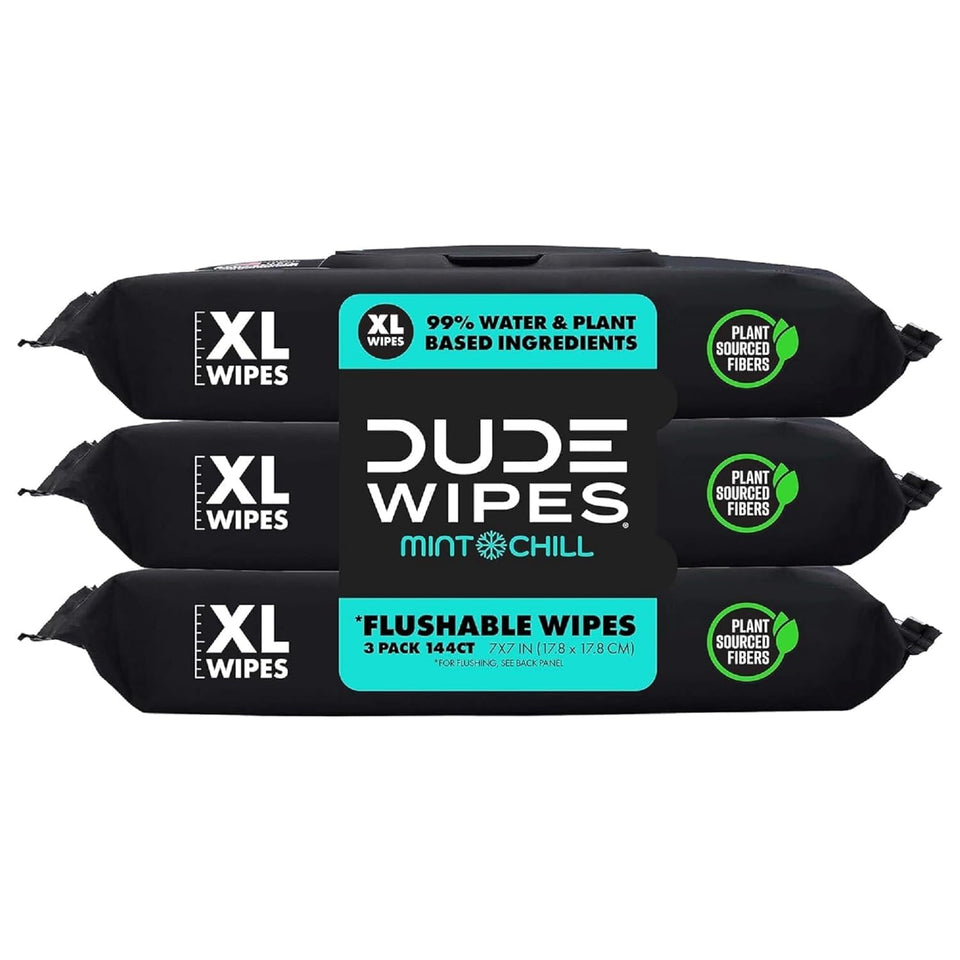 duke unscented extra-large adult wet wipes - 3 pack, 144 flushable wipes, septic and sewer safe