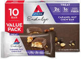 atkins endulge caramel nut chew bar low sugar snack dessert bar 10 count
