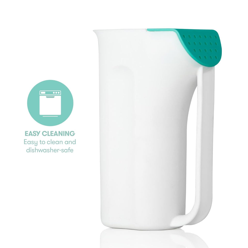 Frida Baby Control The Flow Bath Rinse Cup, Tear Free Rinser to Wash Hair and Body with Easy Grip Handle and Removable Rain Shower, Made in USA