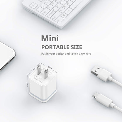 LUOATIP 3-Pack 2.1A 5V Dual Port Cube Power Adapter Plug Block for iPhone and Android Phones