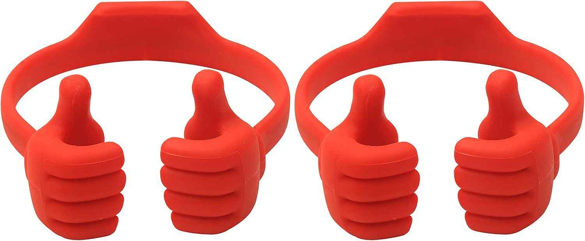 HONSKY Thumbs-Up Phone Stand for Tablets, E-Readers and Smart Phones – Green/Purple – 2 Count