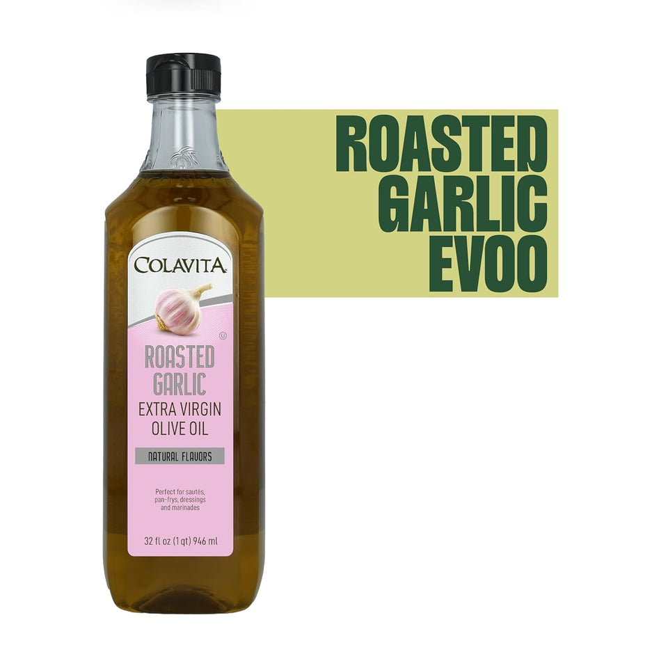 Colavita 32 fl oz Roasted Garlic Cold Pressed EVOO for Cooking & Dressings