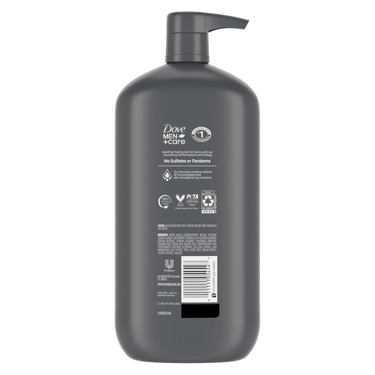 DOVE MEN + CARE Body & Face Wash Sensitive Skin For Hydrated, Smooth Skin - 30 oz