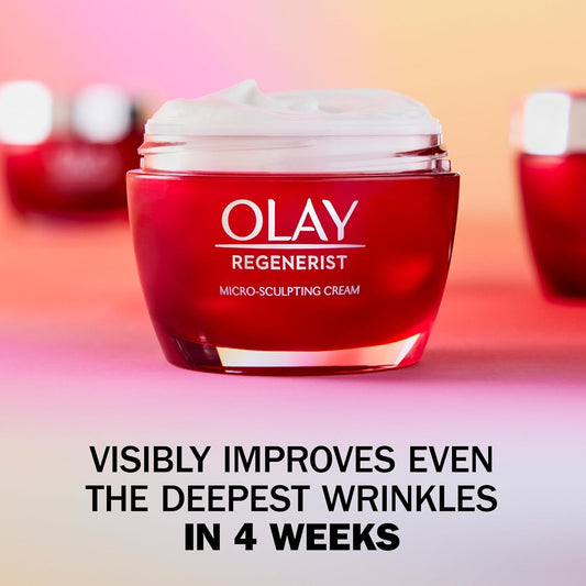 Olay Face Wash Regenerist Advanced Anti-Aging Pore Scrub Cleanser (5.0 Oz) and Micro-Sculpting Face Moisturizer Cream (1.7 Oz) Skin Care Duo Pack, Total 6.7 Ounces