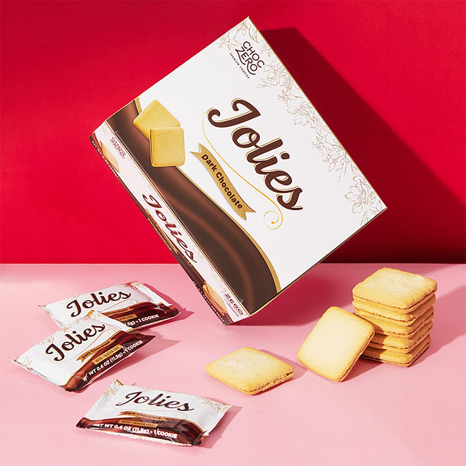 choczero dark chocolate jolies gluten free sugar free keto cookies box 20 count 8 ounce