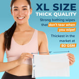 Body Wipes for Adults, No Rinse, 50pc XL, Ultra Thick Shower Travel Wipes for Personal Cleansing & Hygiene Essentials