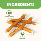 MON2SUN 5-inch rawhide twist chicken hide sticks for puppy and small dogs, 14.11 oz chicken pack
