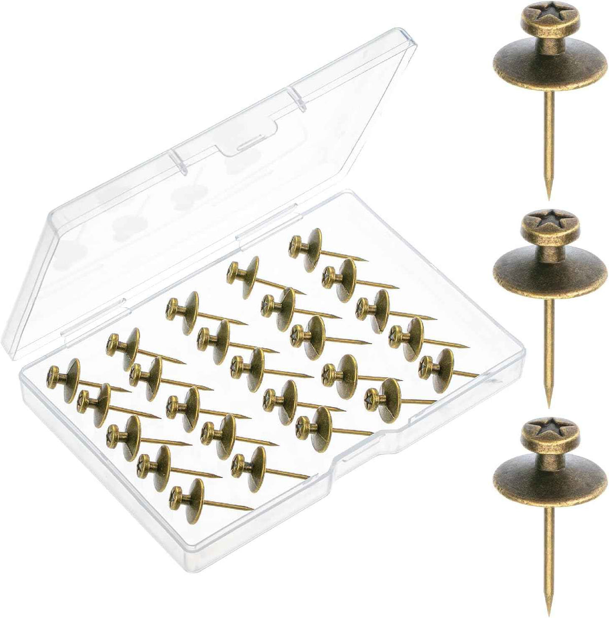 Mr. Pen- Double Headed Picture Hanging Nails, 50 Pack, Black, Push Pins for Wall
