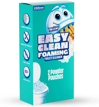 Scrubbing Bubbles Easy Clean Foaming Toilet Bowl Cleaner, Easy Drop In Powder Pouches, 100g (2 Pouches)