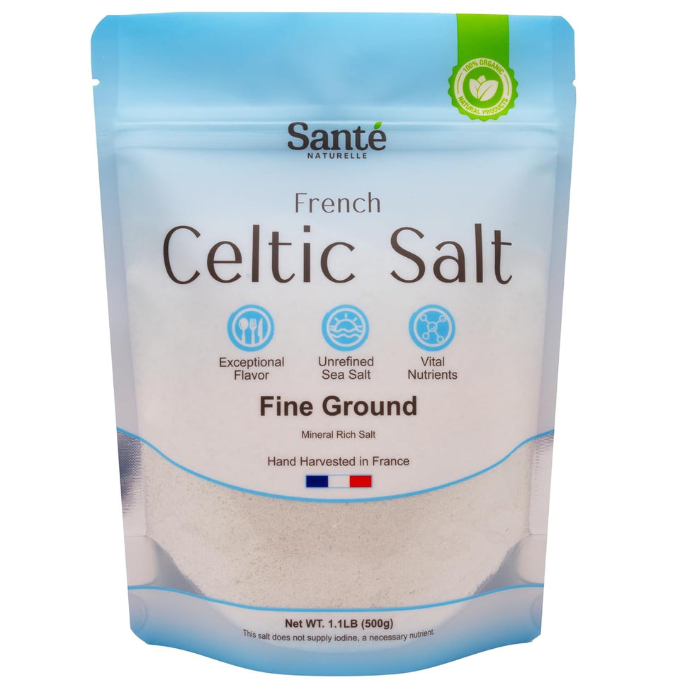 sante naturelle celtic salt 1.1lb french mineral sea salt organic rich in 82+ minerals hand harvested sal celtica