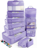 vekens 8-set packing cubes nylon organizer bags for beach vacation cruise ship travel essentials suitcase