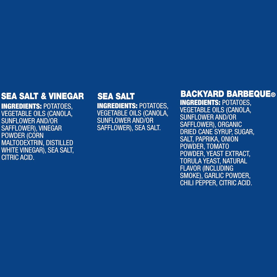 Kettle Brand 1 Oz, 20 Ct Potato Chips Variety Pack with Sea Salt, Vinegar, and BBQ