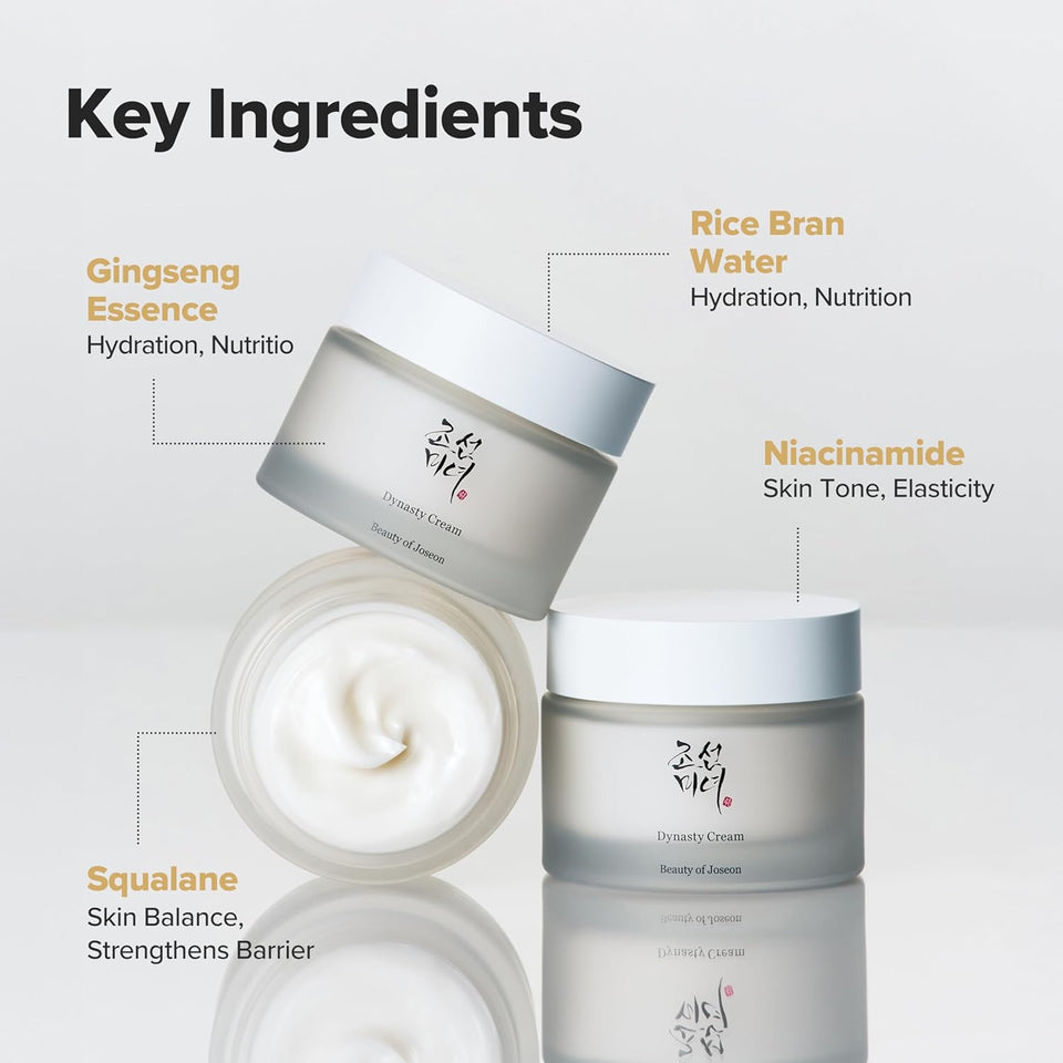 Beauty of Joseon Dynasty Cream Hydrating Face Moisturizer for Dry, Sensitive Skin, Korean Skincare for Men and Women 100ml, 3.38 fl.oz