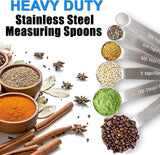 Measuring Spoons, Premium Heavy Duty 18/8 Stainless Steel Measuring Spoons Cups Set, Small Tablespoon with Metric and US Measurements, Set of 6 for Measuring Dry and Liquid Ingredients