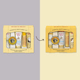Burt's Bees essentials set with deep cleansing cream, hand salve, body lotion, foot cream, and lip balm - travel size