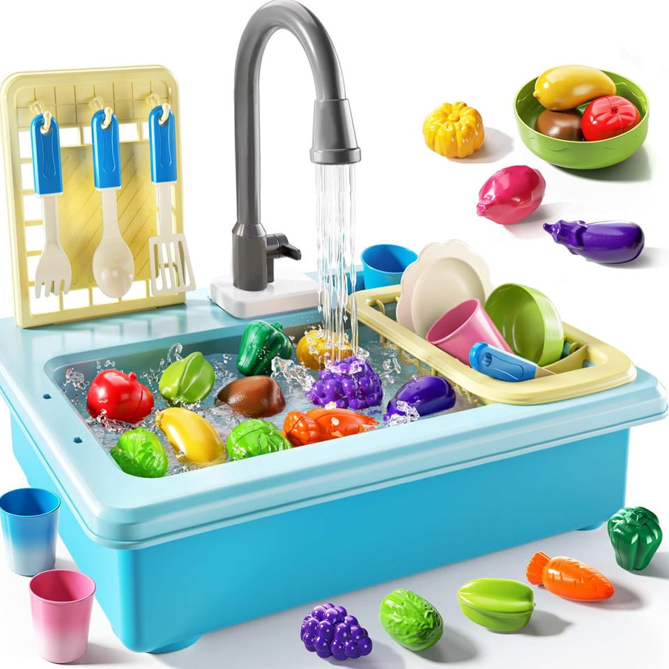 play kitchen sink toys for kids 3-7 years old with color changing kitchen accessories