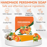 Natural persimmon soap bar for body odor control and deodorant use