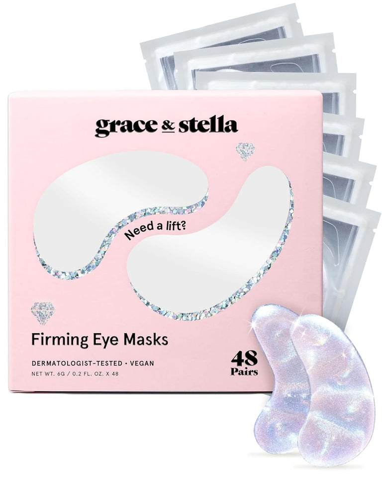 grace & stella Retinol Under Eye Patches for Puffy Eyes & Dark Circles - Restoring Gel Under Eye Masks with Hyaluronic Acid - Purple, 24 Pairs for Women