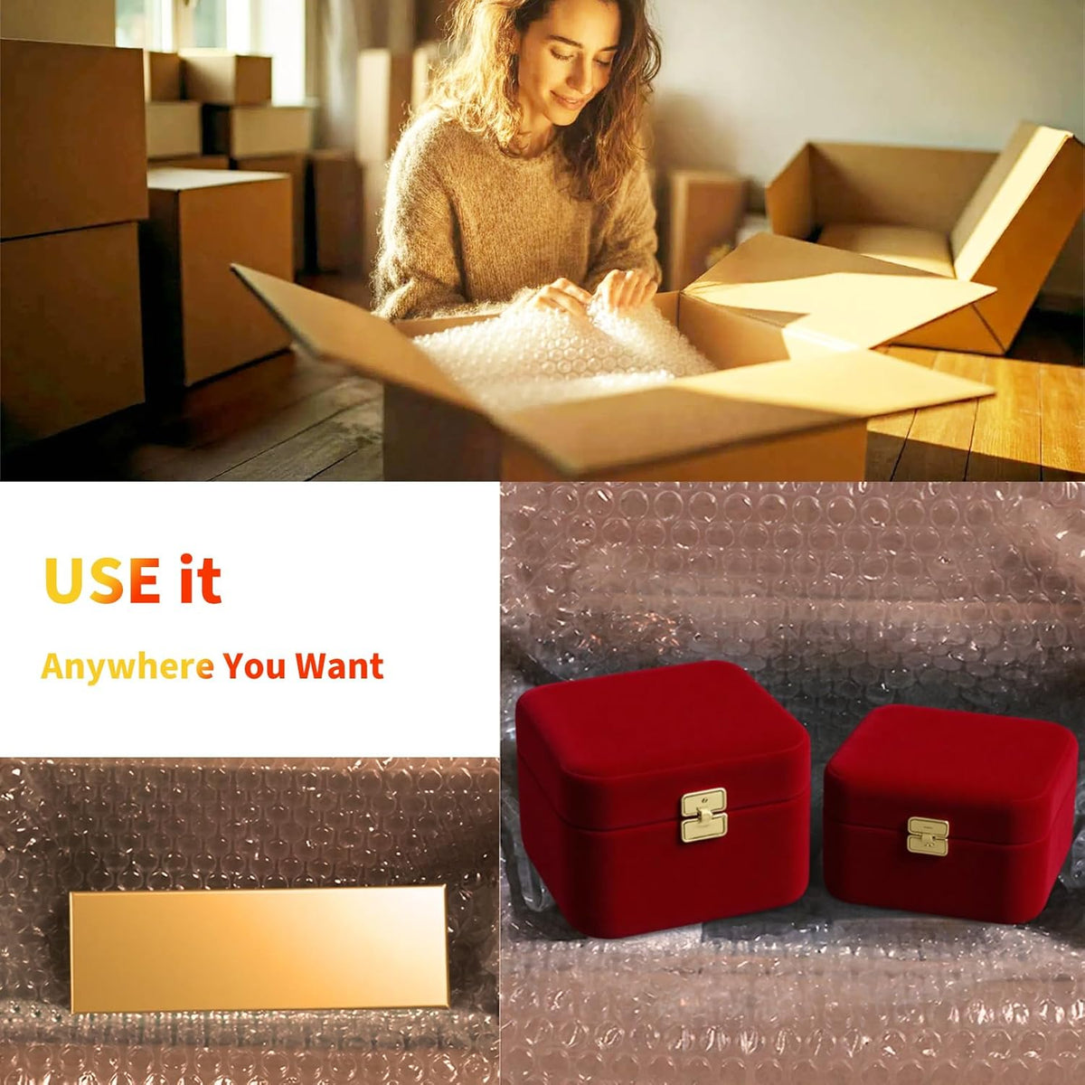 Bubble Cushioning Wrap 2 Pack 12 Inch x 72 ft Bubble Wrap for Packing，Moving Boxes and Shipping for Your Business，Perforated Every 12 in.Suitable for Filling Packaging Boxes.