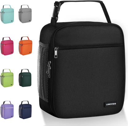 Lunch box Lunch bag for men women Insulated Lunchbox Lunch bags for Work Picnic Travel (Black)