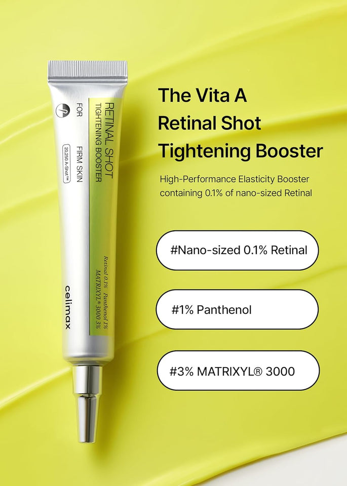 celimax Vita A retinal shot tightening booster, 0.1% retinal, 3% matryxyl, 15ml