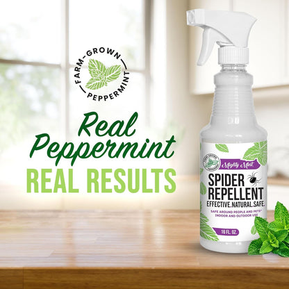 Mighty Mint Peppermint Oil Spider Repellent Spray – Indoor & Outdoor Bug Control for Spiders and Insects – Plant-Based, Extra-Strong Formula - 16 oz