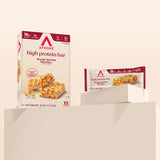atkins peanut butter granola high protein bar, 16g protein, 1g sugar, 12 count