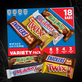 snickers, twix, milky way & 3 musketeers individually wrapped full-size milk chocolate candy bars bulk assortment 33.31 oz 18 bars