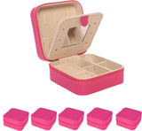 keLofoN small pink jewelry case with mirror travel gift for girls women