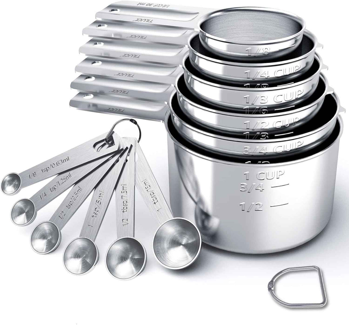 TILUCK Stainless Steel Measuring Cups & Spoons Set, Cups and Spoons,Kitchen Gadgets for Cooking & Baking (10)