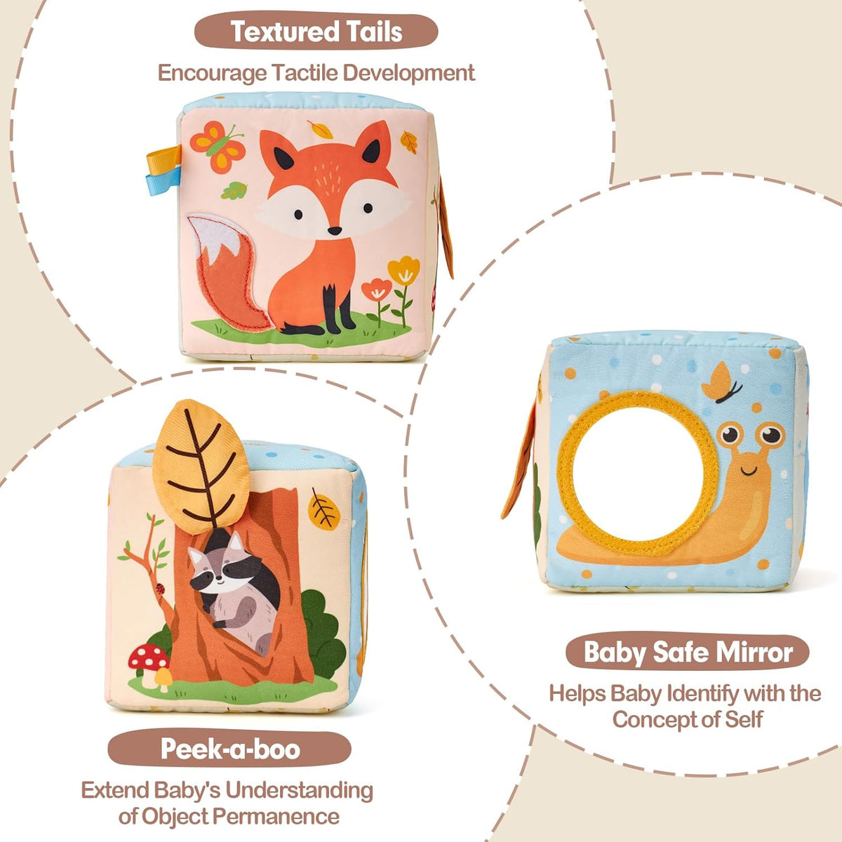 hahaland Baby Tissue Box Toy - Baby Toys 6-12 Months Stocking Stuffers for Babies Montessori Toys for 6 Month Old Must Haves - Boy Girl Shower Gifts 6 9 12 18 Months Old Sensory Pulling Play Scarf Toy