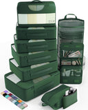 vekens 8-set packing cubes nylon organizer bags for beach vacation cruise ship travel essentials suitcase