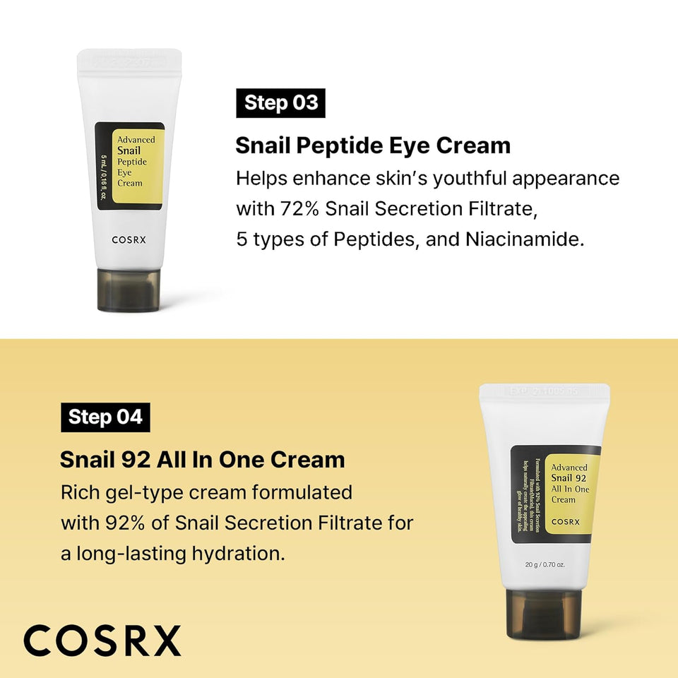 cosrx all about snail mucin korean skincare travel essentials set mini gift moisturizing kit