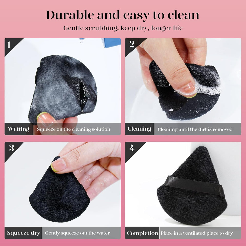 beakey 12pcs triangle powder puffs loose powder foundation makeup set ultra-soft breathable