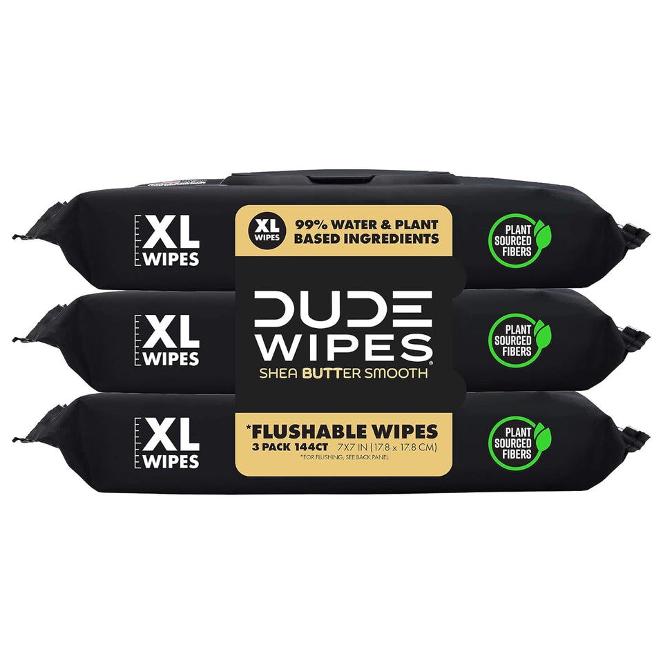 duke unscented extra-large adult wet wipes - 3 pack, 144 flushable wipes, septic and sewer safe