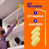 Swiffer Duster Heavy Duty 3 ft Extendable Handle Starter Kit with 3 Refills