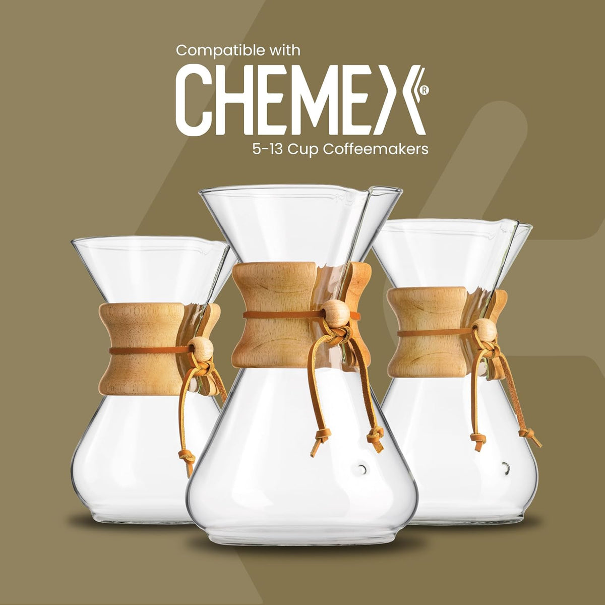 Chemex Natural Coffee Filters, Square, 100ct - Exclusive Packaging