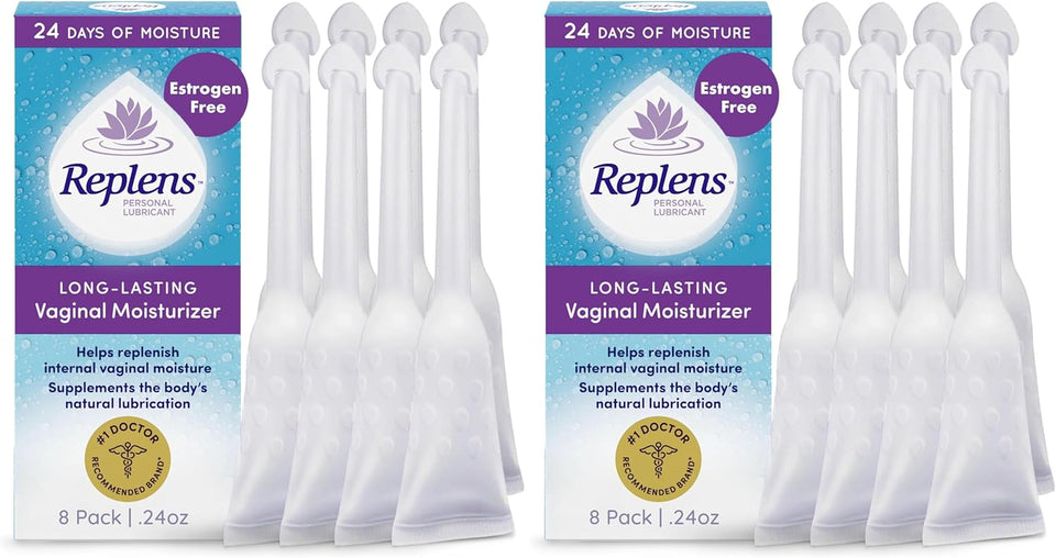 replens doctor-recommended estrogen-free vaginal moisturizer for vaginal dryness, 8 pre-filled applicators