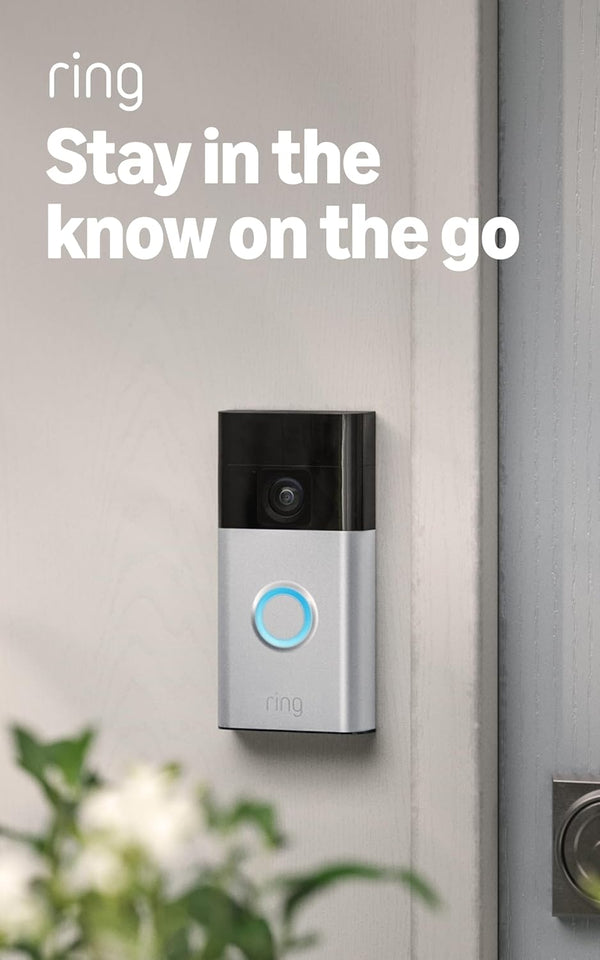 Ring Battery Doorbell, Home or business security with Head-to-Toe video, Live View with Two-Way Talk, and Motion Detection & Alerts, Satin Nickel