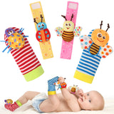 Bloobloomax soft rattle socks and foot finder set for infant girls and boys 0-36 months, baby shower gifts