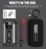 sharmeal 3000a portable jump starter for 9.0l gas and 7.0l diesel vehicles with led light